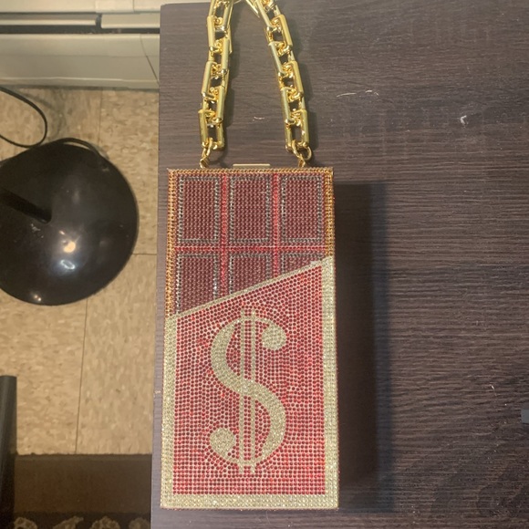 Blinged out $ clutch-with or without goldstone strap!! - Picture 2 of 5